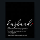 Poster Coração Vermelho de Amor, Script De Definição De M<br><div class="desc">Personalize seu marido especial para criar um presente único para aniversários,  casamentos,  Natal ou qualquer dia que você quiser mostrar o quanto ele significa para você. Uma maneira perfeita de mostrar a ele o quão incrível ele é todos os dias. Projetado por Thisnotme©</div>