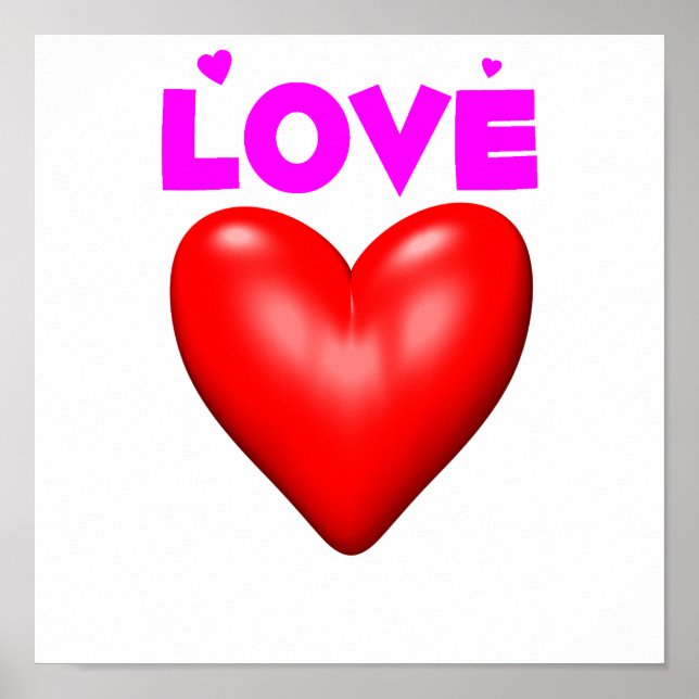 Poster Coração Vermelho do Amor (Frente)