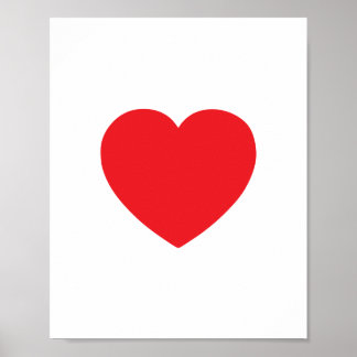 Poster Coração Vermelho Minimalista