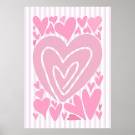 Poster Corações Abstratos Rosa