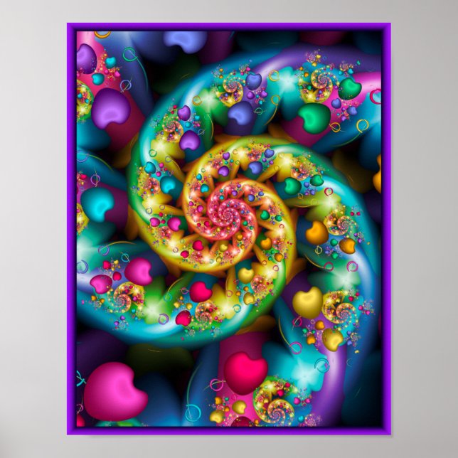 Poster Corações Arco-Íris (Frente)