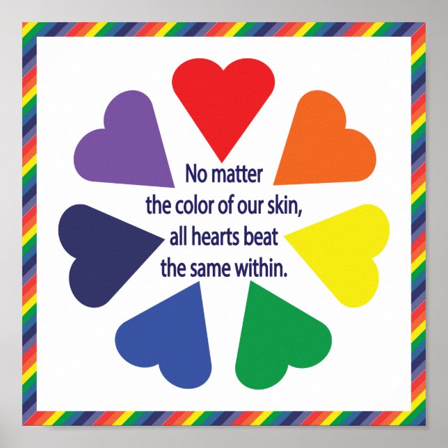 Poster Corações Arco-Íris (Frente)