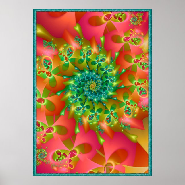 Poster Corações Coloridos (Frente)