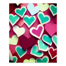 Corações Coloridos de Papel abstrato