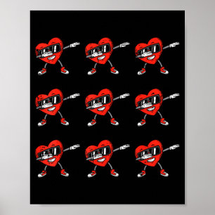 Poster Corações Dabbing Crianças Meninos Dia dos Namorado