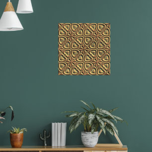 Poster Corações de Dourado