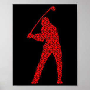 Poster Corações de Golfe do Dia dos Namorados Amantes de