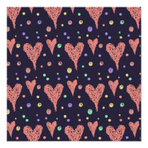 Corações de Padrão Corações Coloridas Girly Modern