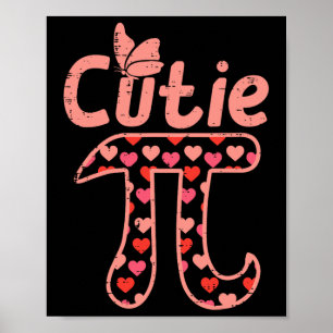 Poster Corações de Pizza Cutie Símbolo de Pi Day Bonito G
