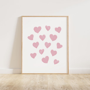 Poster Corações Pequenos Rosa