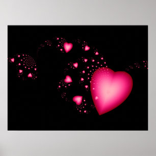Poster Corações Rosa