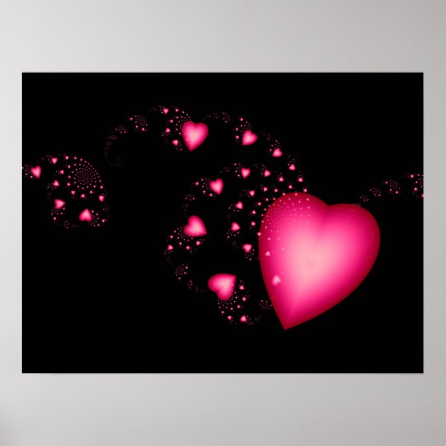 Poster Corações Rosa (Frente)