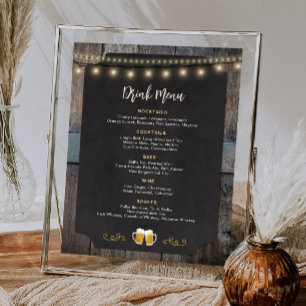 Poster Corações Russos e Cervejas Pensavam Que O Menu Beb