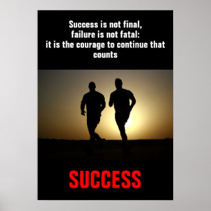 Poster Coragem de Sucesso Executando Motivação da Malhaçã