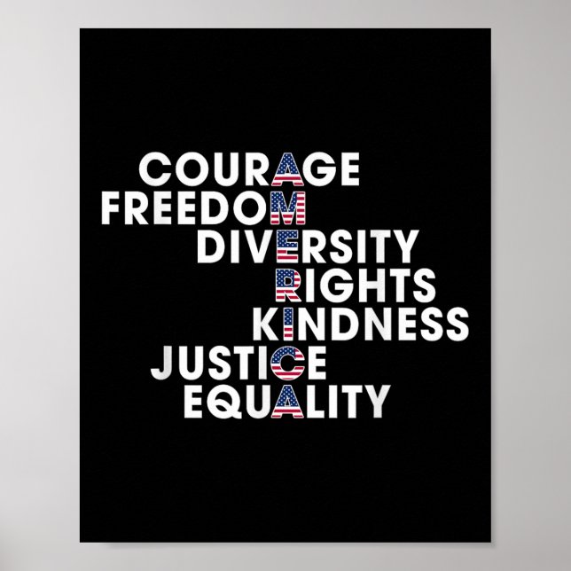 Poster Coragem Liberdade Diversidade Direitos Bondade Jus (Frente)