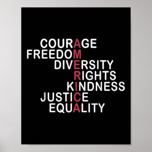 Poster Coragem Liberdade Diversidade Direitos Bondade Jus
