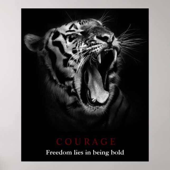 Poster Coragem Motivada Liberdade de Tigre ousada (Frente)