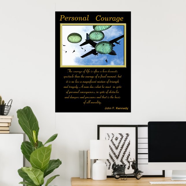 Pôster Coragem Pessoal: Descida do Céu (Escritório em casa)