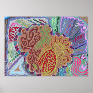 Poster "Coral" 28x20 Abstrato Art