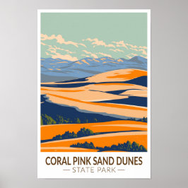 Poster Coral Pink Sand Dunes State Park Utah Vintage