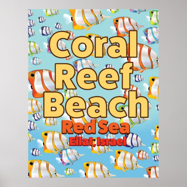 Poster Coral reef Beach Eilat, Israel (Frente)