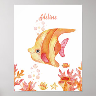 Poster Coral Reef Dreams Fish personalizável
