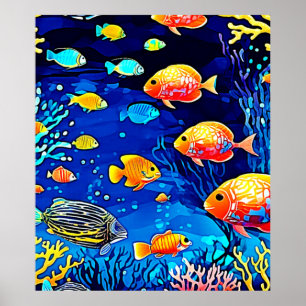 Poster Coral Reef Fish Art