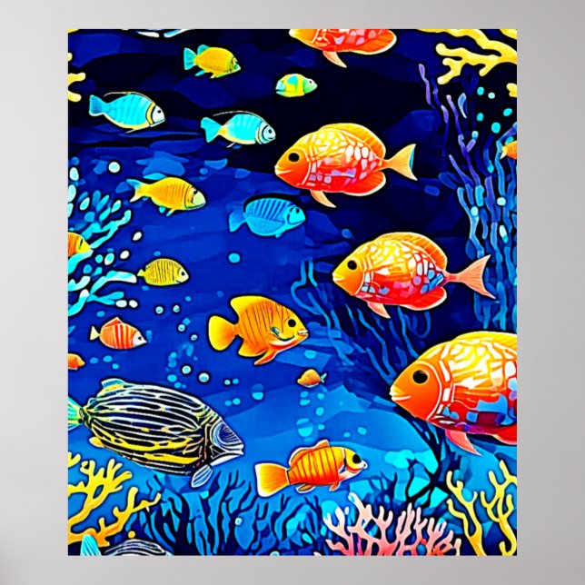 Poster Coral Reef Fish Art (Frente)