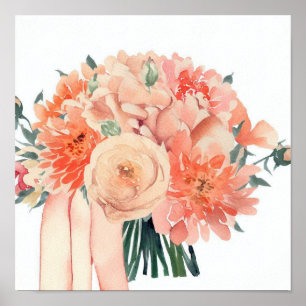 Poster Coral Whimsical, Buquê de Atendedores (C)