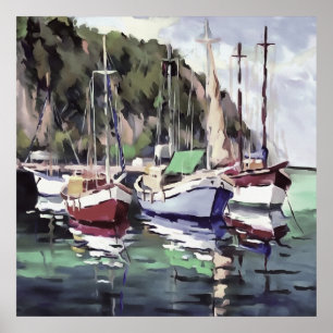 Poster Corante Em Turnc Gulet Sailboat Arte Acrínica