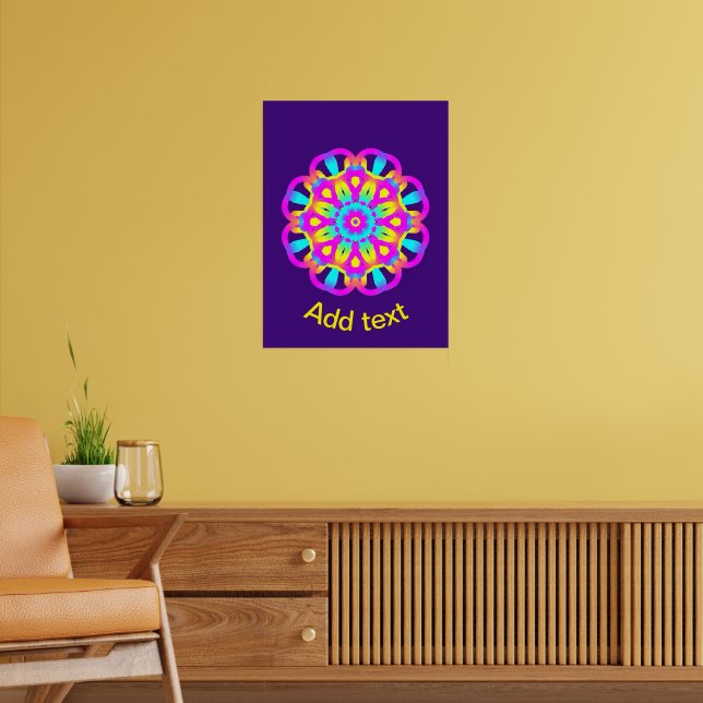 Poster Corante roxo, rosa e amarelo (Sala de Estar 2)