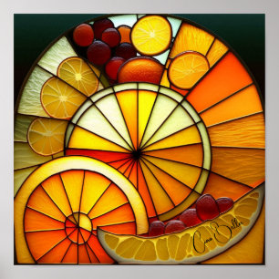 Poster Corantes de vidro inoxidável