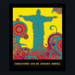 Poster Corcovado para paredes<br><div class="desc">Um design digital estilo pop do Cristo Redeemer,  estátua excelente no Rio de Janeiro. Muro com um visual de arte colorida feliz.</div>