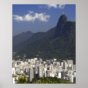 Poster Corcovado que negligencia Rio de Janeiro, Brasil