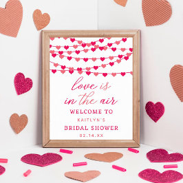 Poster Cordas de Pé-Pão Corações de Amor Boas-vindas Chá
