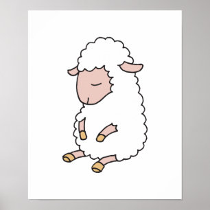 Pôster cordeiro bebê fofo