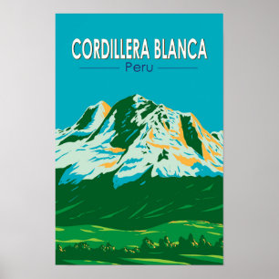 Poster Cordilheira Branca Viagem Arte Vintage Peru