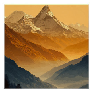 Pôster Cordilheira Nevada Annapurna Nepal