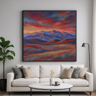 Poster Cordilheira Pastel - Estilo Impressionista