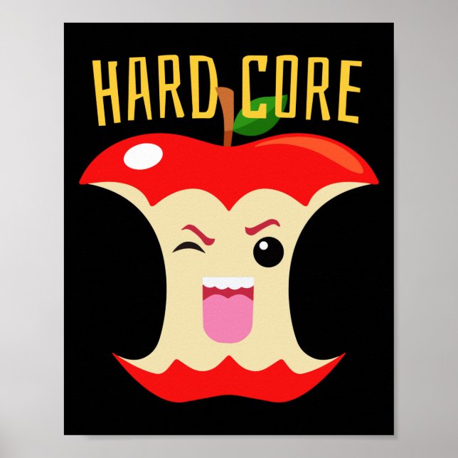 Poster Core Comida Cute Hardcore Apple Core (Frente)
