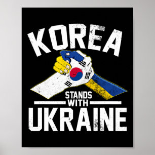 Poster Coreia Fica Com a Ucrânia Bandeira Ucraniana Corea
