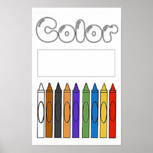 Poster Cores com Giz de Cera Coloridos