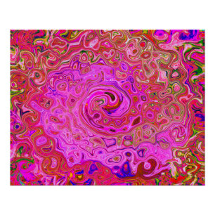 Pôster Cores cor-de-rosa-quente marmoreadas Abstrato Rote