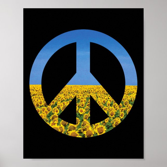 Poster Cores da Bandeira da Ucrânia Céus Azuis Campo de G (Frente)