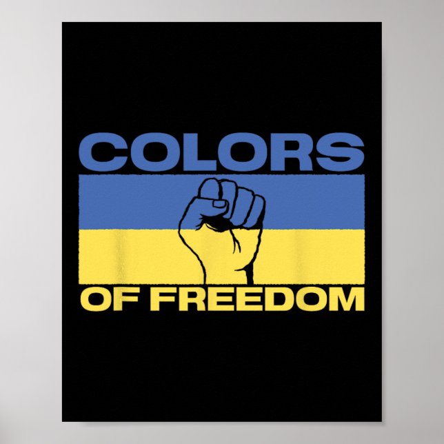 Poster Cores Da Liberdade Bandeira Da Ucrânia  (Frente)