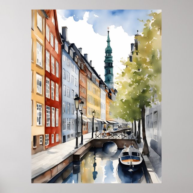 Poster Cores d'água de Copenhagen (Frente)