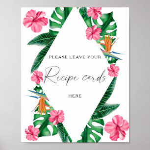 Poster Cores de água tropicais - Seu cartão de receita aq