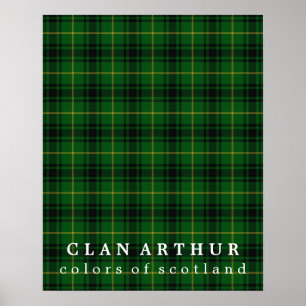 Pôster Cores de Arthur do clã do Tartan de Scotland