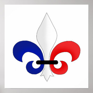 Pôster Cores de bandeira do Fleur de lis France