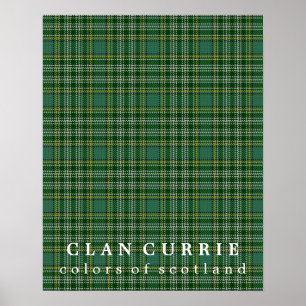 Poster Cores de Currie do clã do Tartan de Scotland